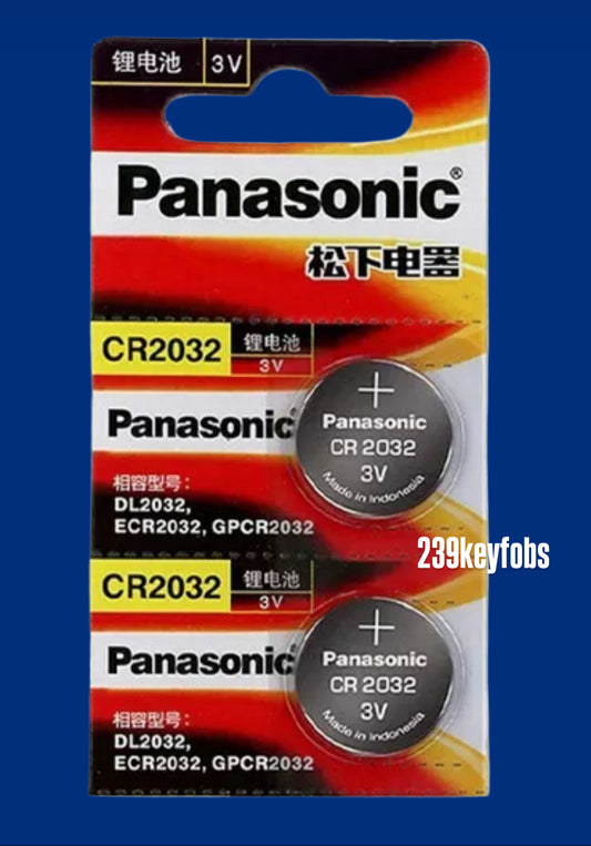 SET OF 2 PANASONIC CR2032 LITHIUM BATTERY 3V COIN CELL CAR KEY